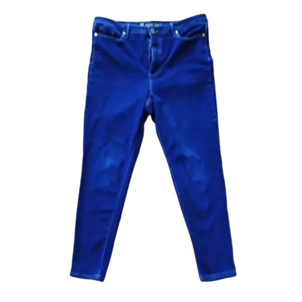 Anne Klein High Rise Skinny Dark Wash Womens Size 16 Average Blue Jeans Mid Rise